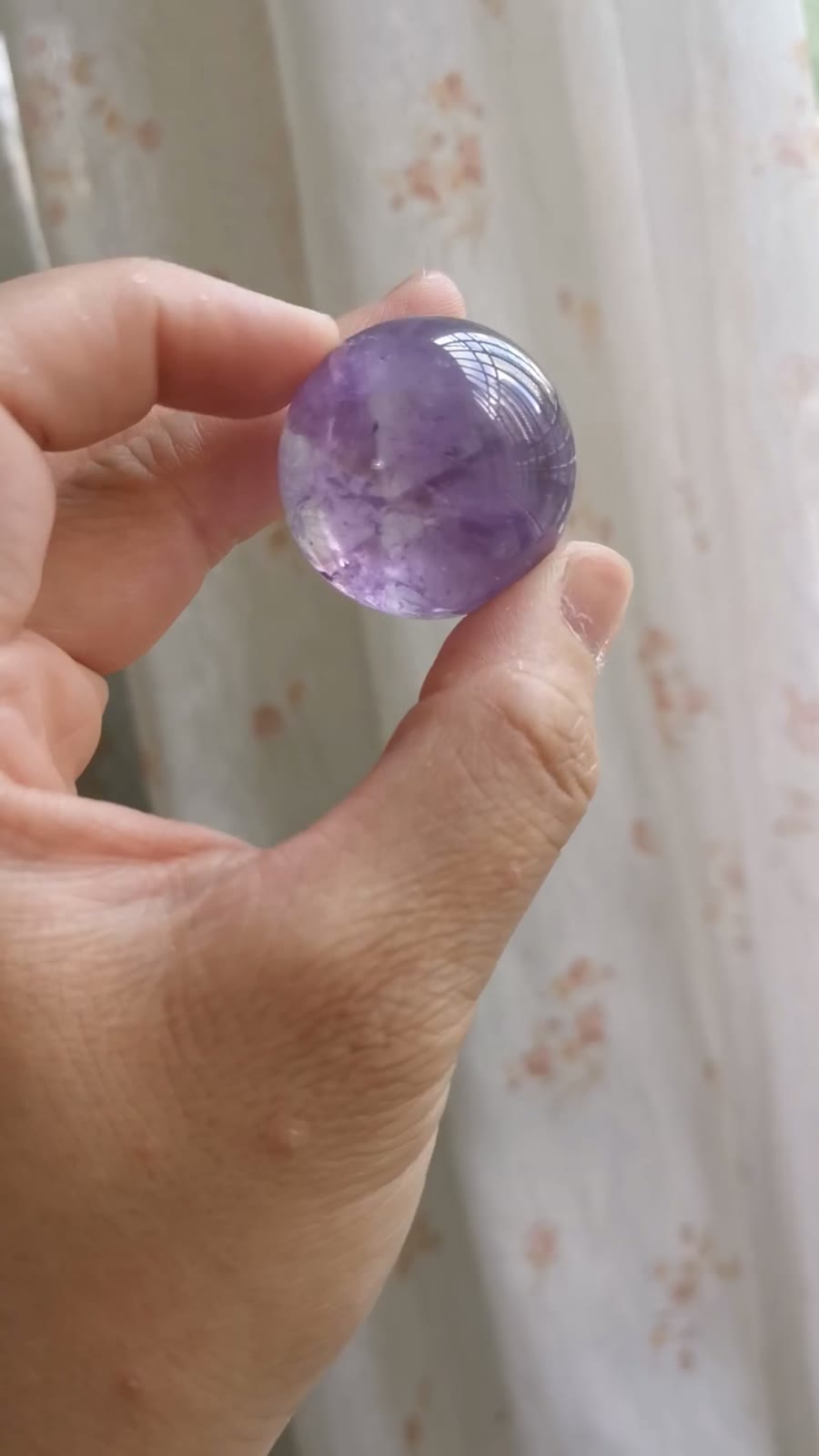 Natural Amethyst Sphere with Trapiche 32mm