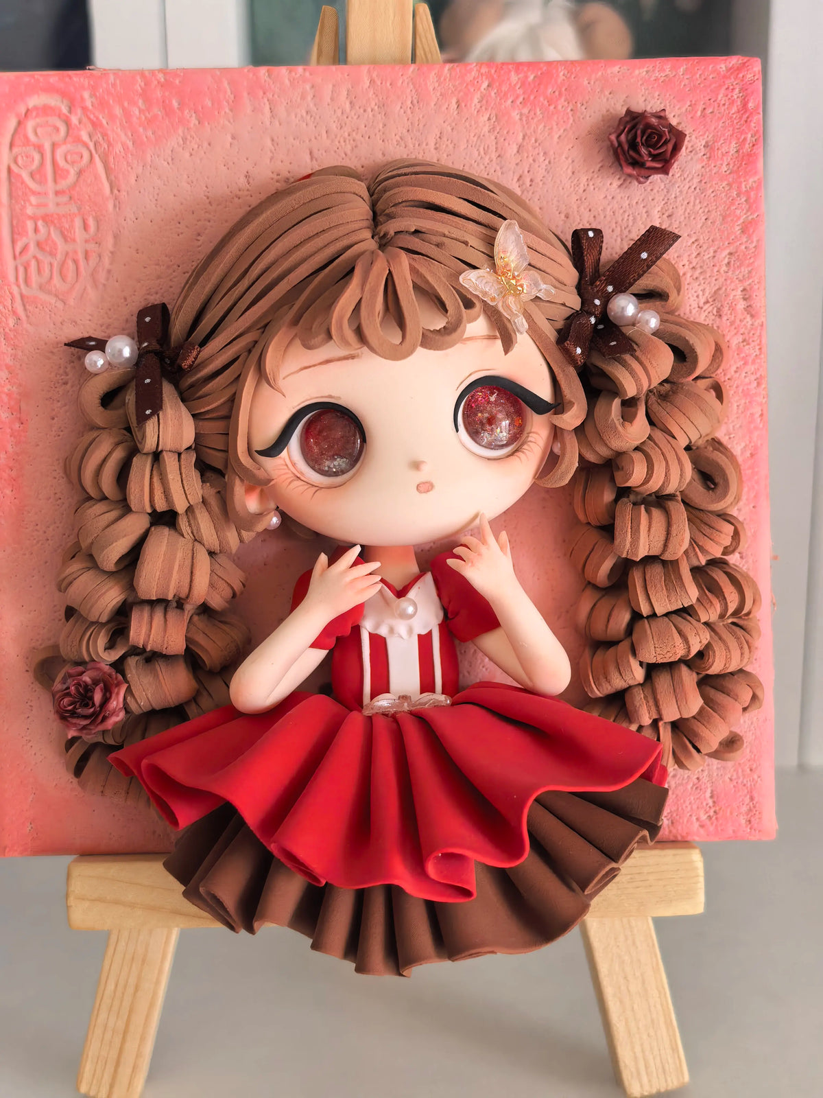 Caramel Rose Clay Girl Decorative Frame