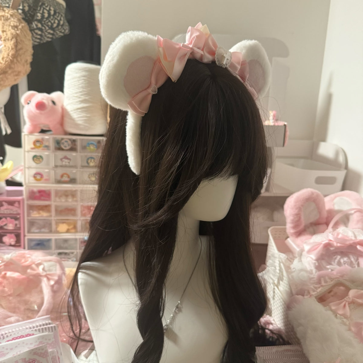Plush Bear Ear Bow Headband