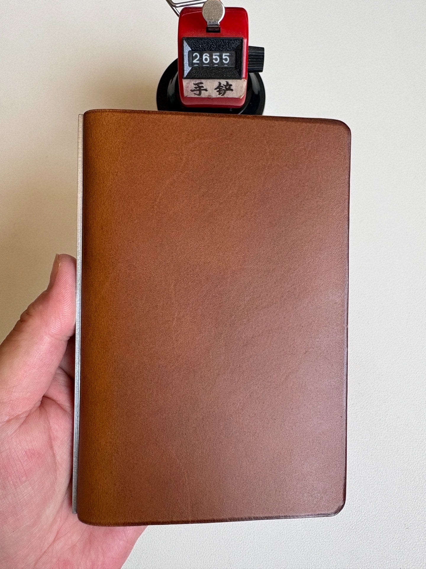 A7 Buttero Leather Ring-Bound Notebook Cover with Steel Back Plate