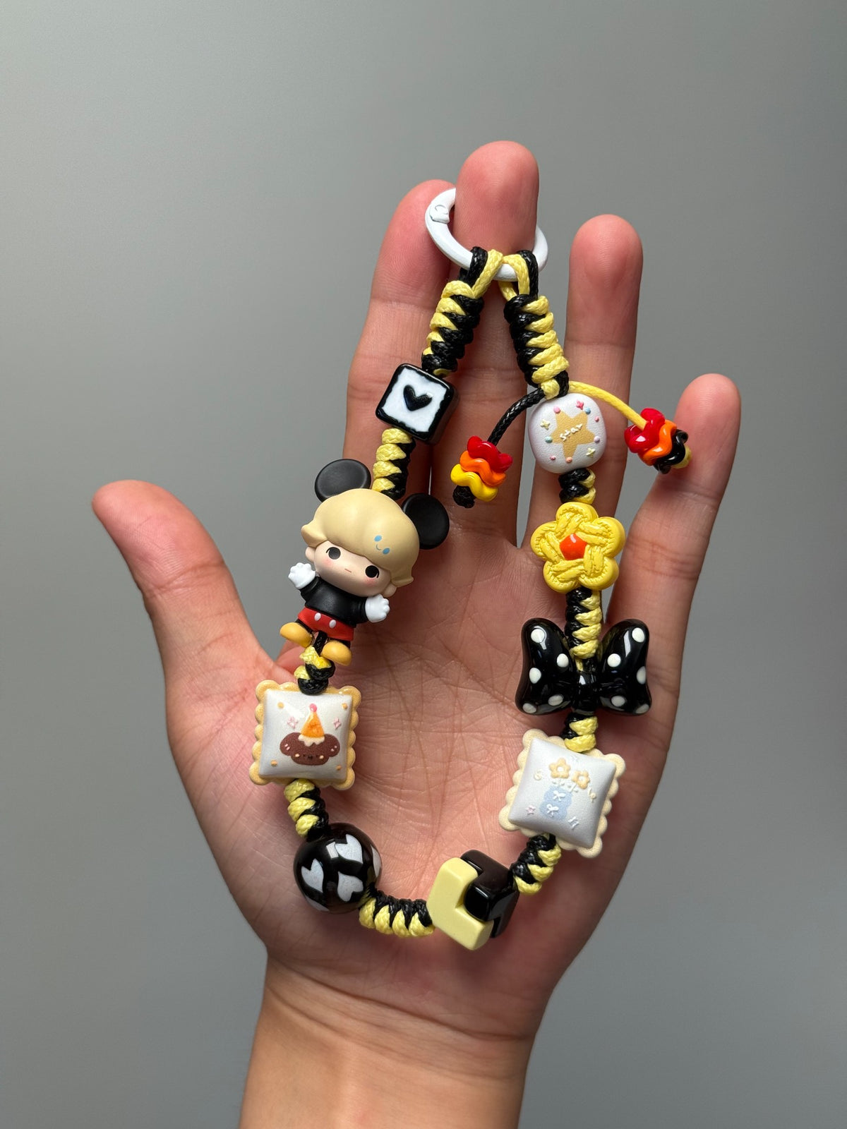 Dimoo Mickey Braided Cord Phone Charm