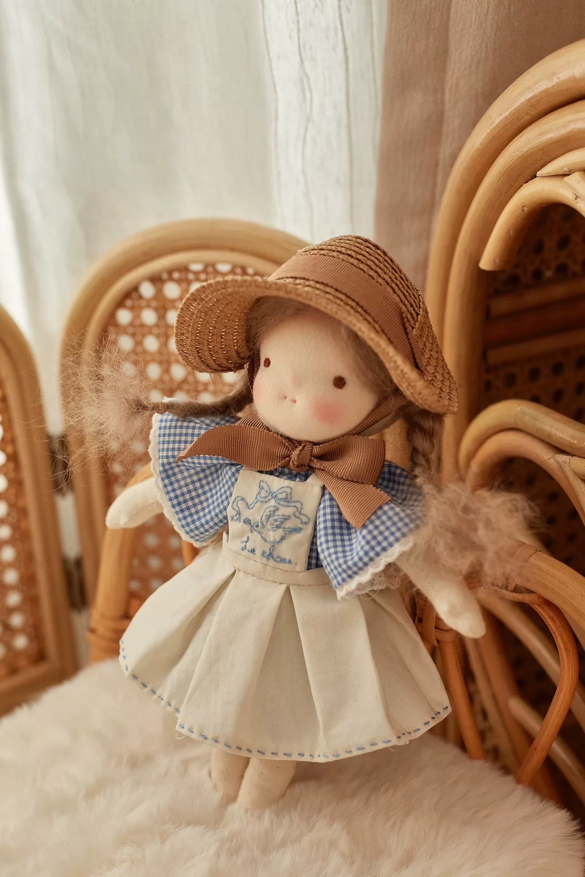 Handmade Waldorf Doll 24cm with Braided Hair