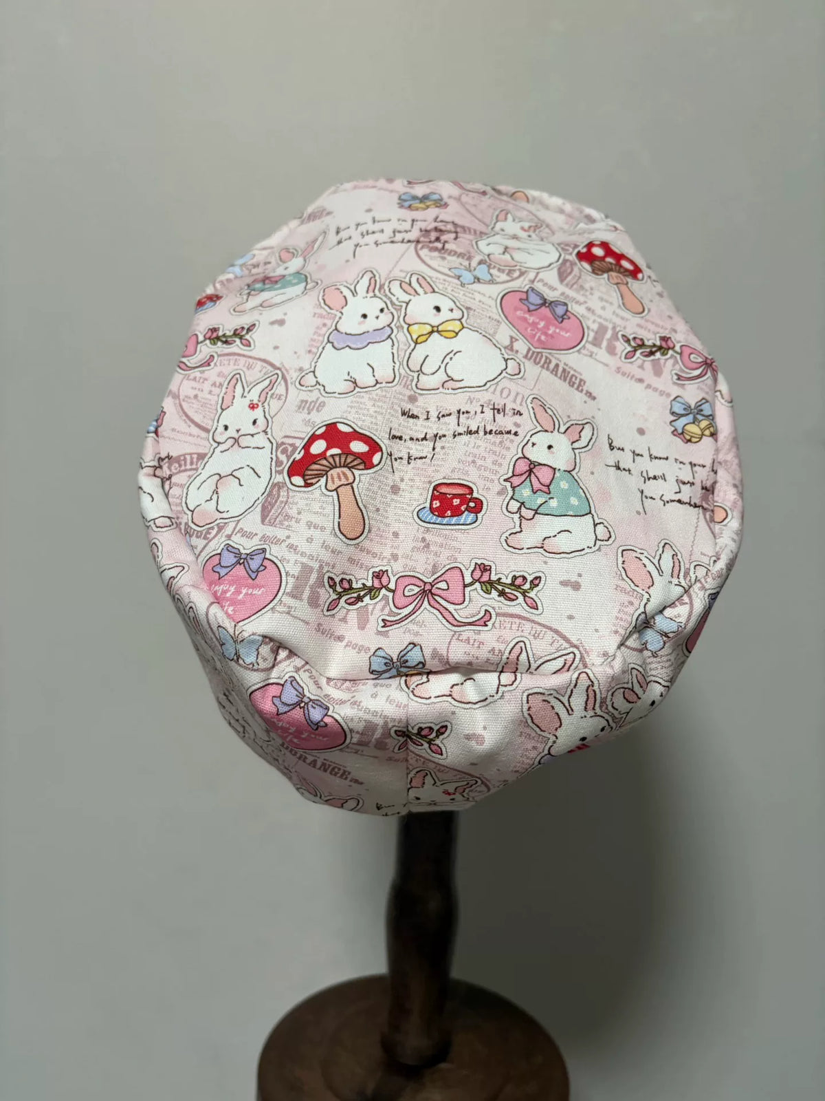 Pink Rabbit Cotton Canvas Scrub Cap