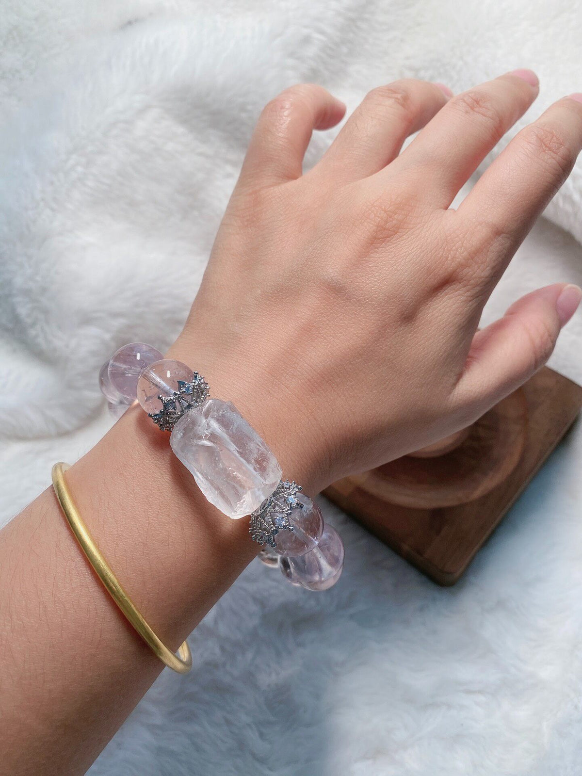 Purple Amethyst Crystal Beaded Bracelet