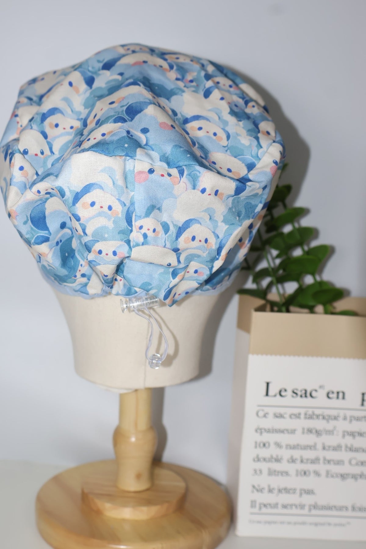 Gorro Quirúrgico de Algodón 100 Estampado Azul