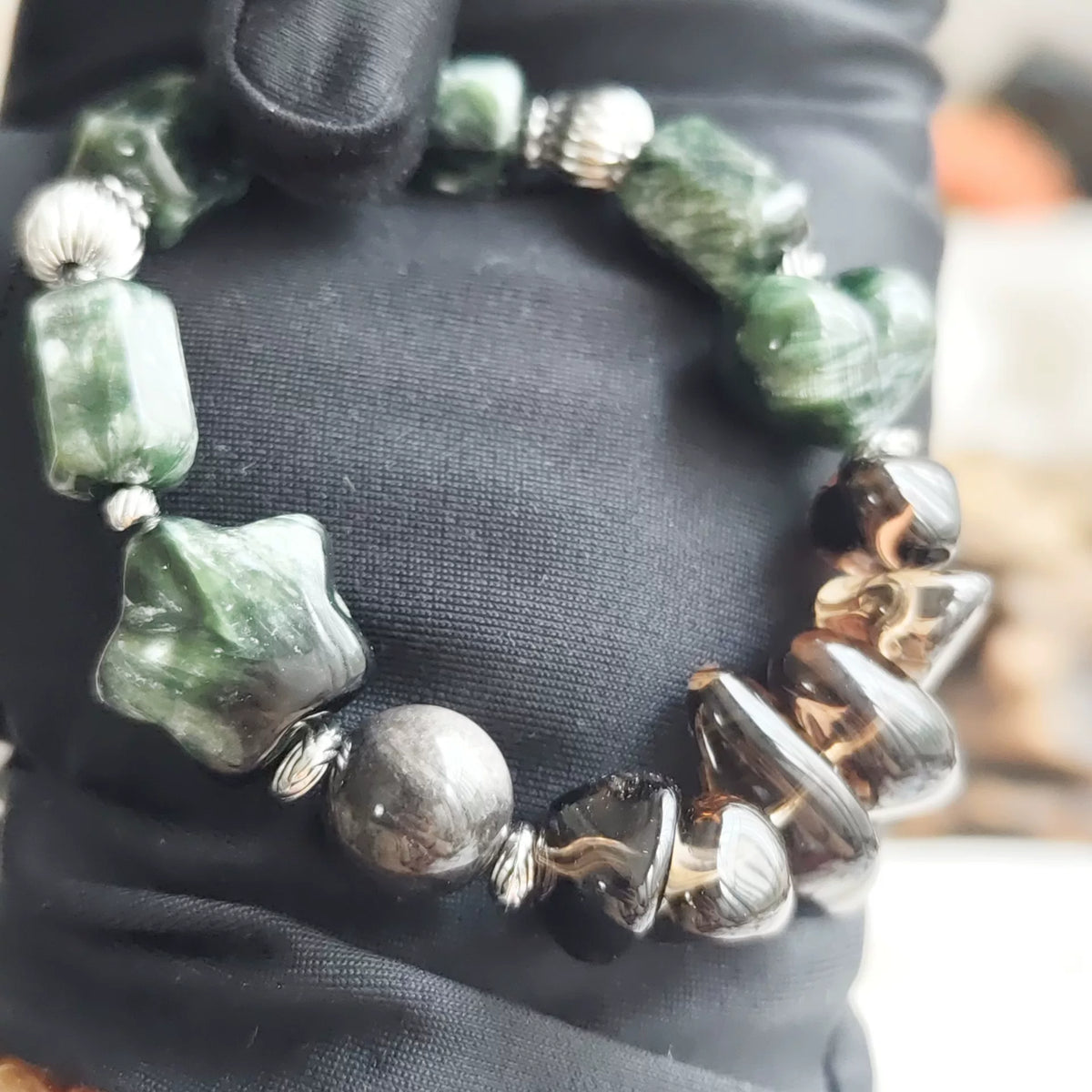 Green Dragon Crystal Beaded Bracelet