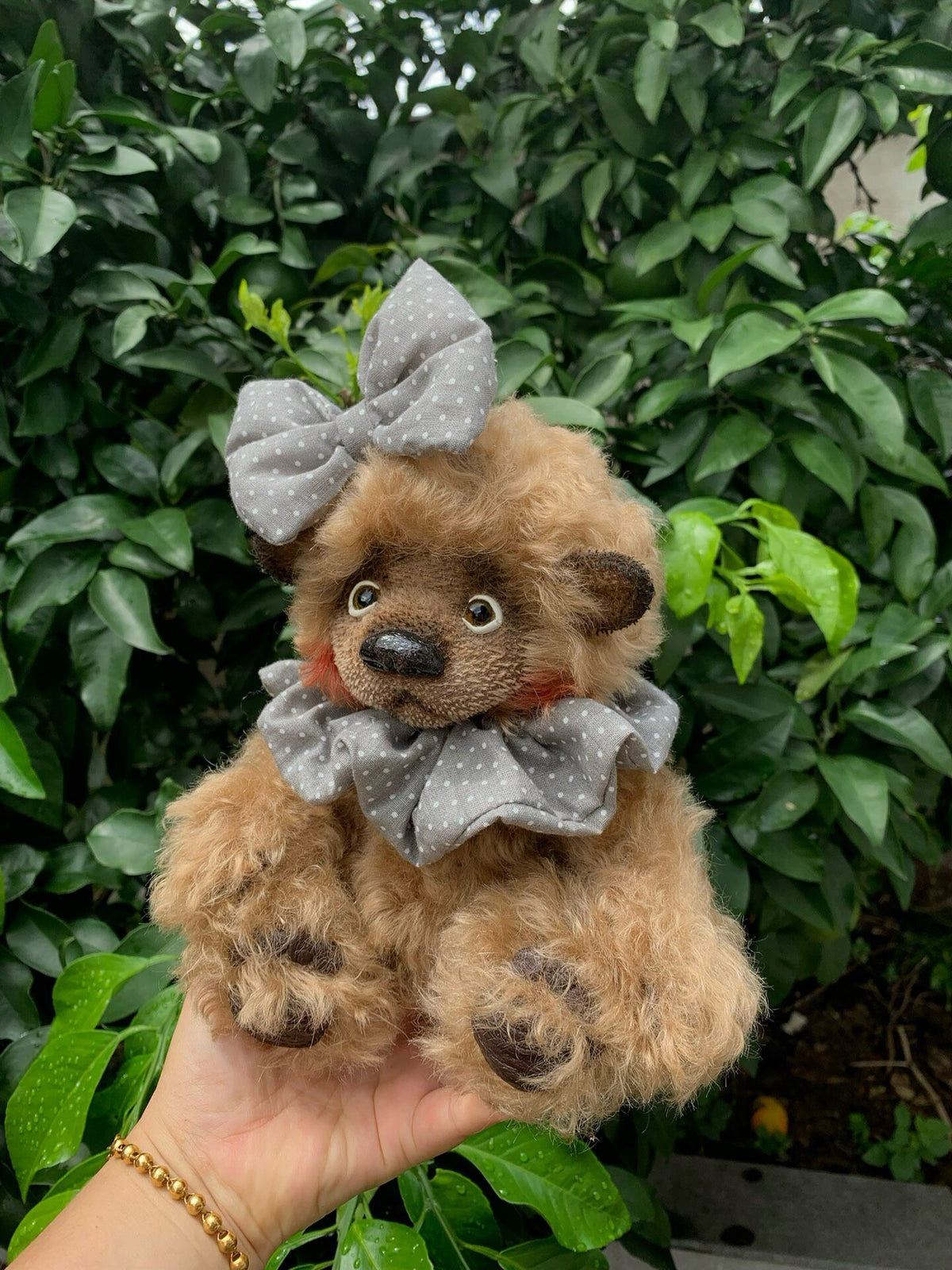 グラスアイ付き ハンドメイドモヘアテディベア