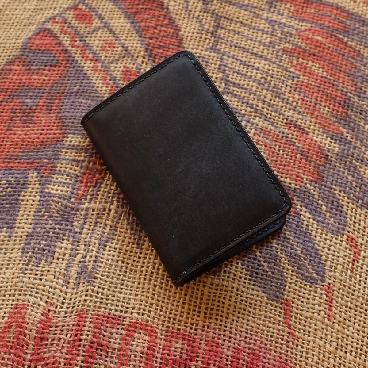 Black Pueblo Leather Card Holder Wallet