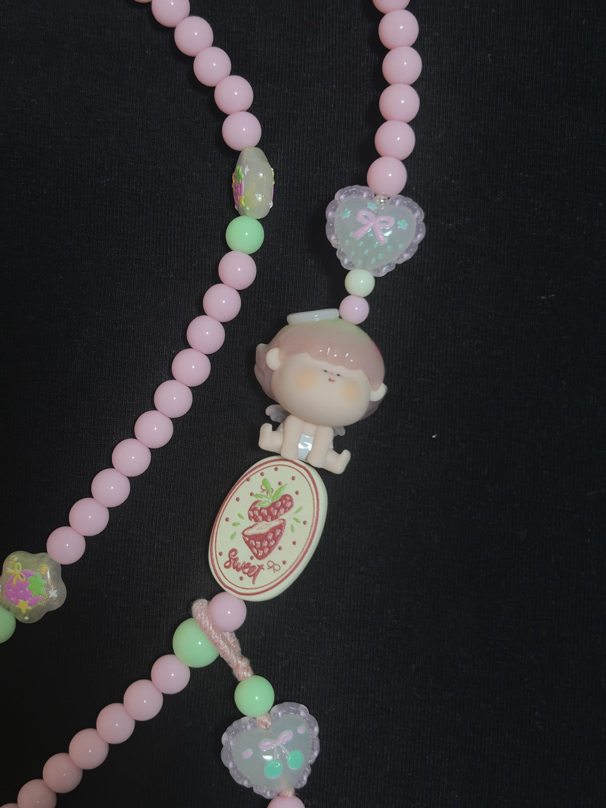 Angel Strawberry Crossbody Phone Chain Charm