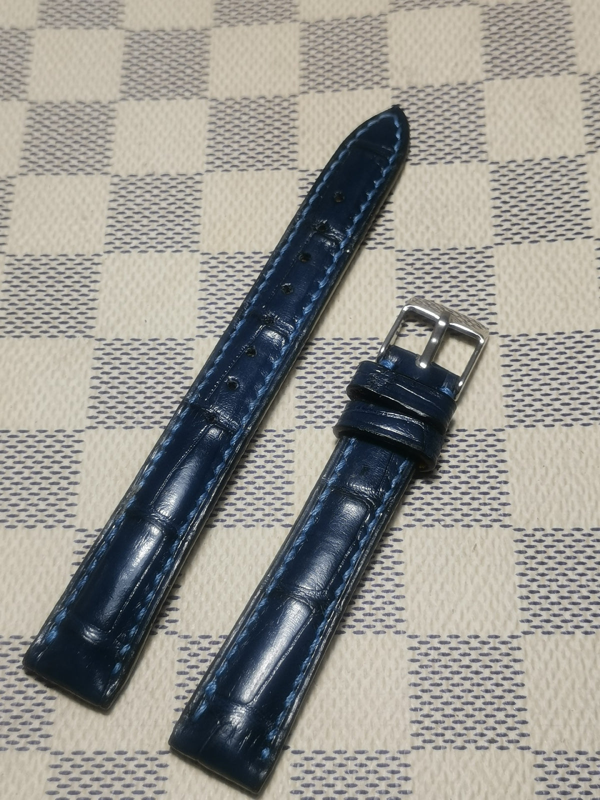 Lake Blue Alligator Leather Watch Strap
