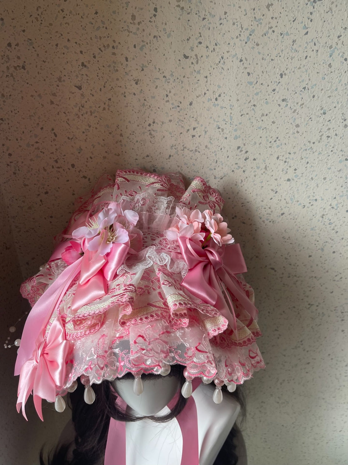 Lolita Bonnet with Beaded Fringe