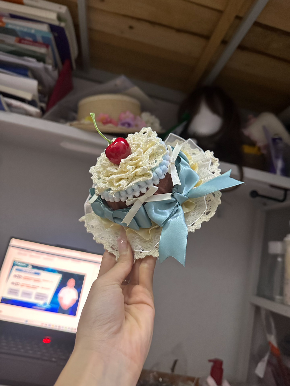 Miniature Cake Accessory With Cherry Topper