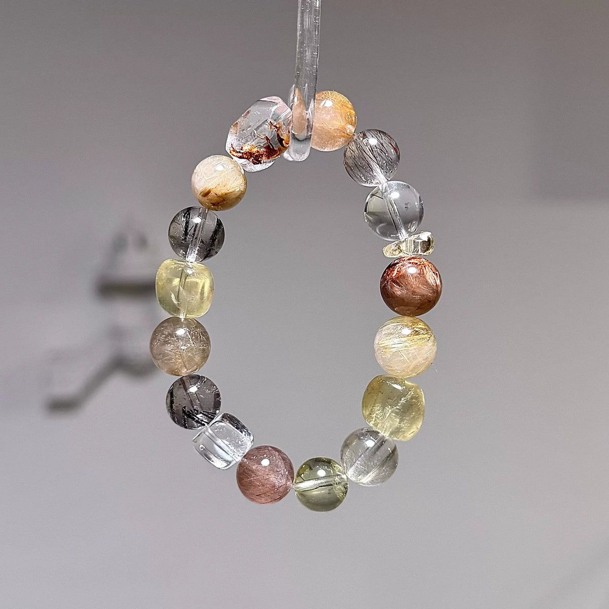 Gold Rutilated Quartz Crystal Bracelet