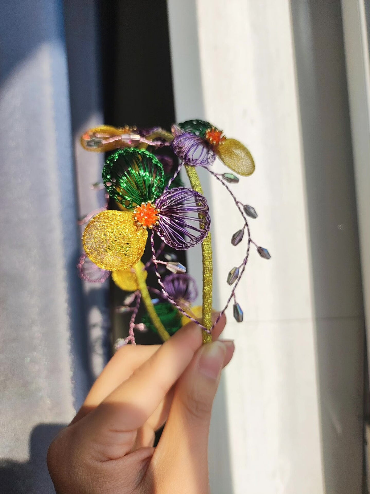 Alice Floral Headband with Wire Petals