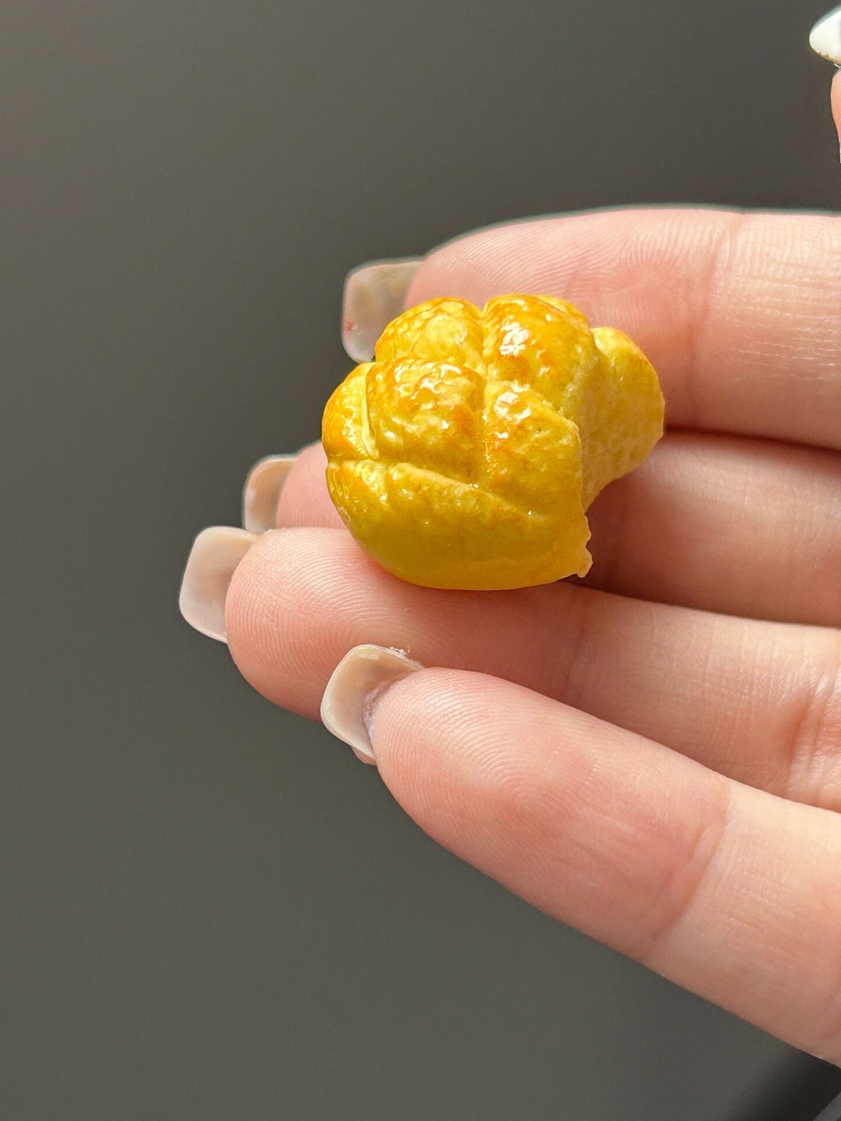 Bitten Pineapple Bun Clay Charm