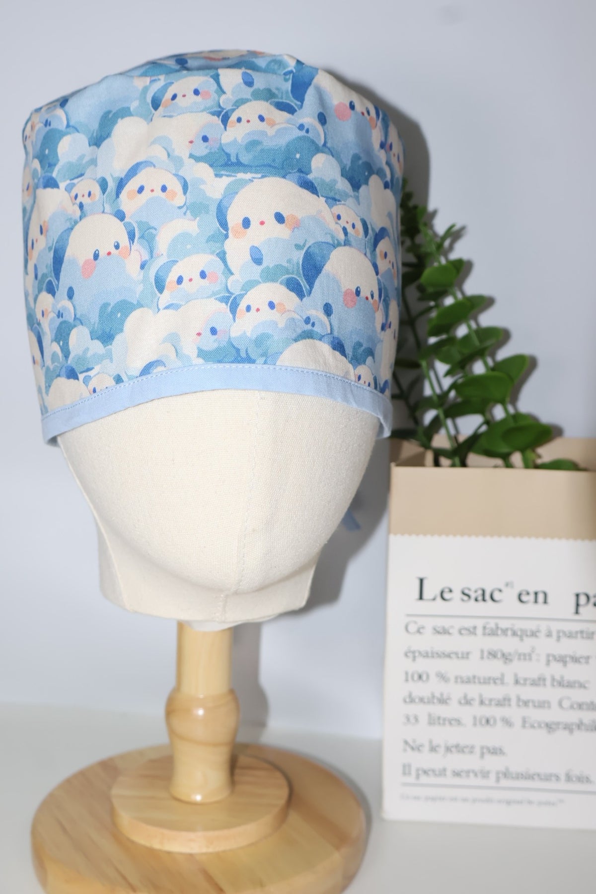 Gorro Quirúrgico de Algodón 100 Estampado Azul
