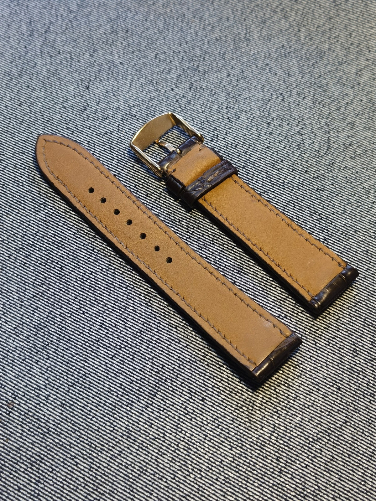 Brown Crocodile Leather Watch Strap 20mm
