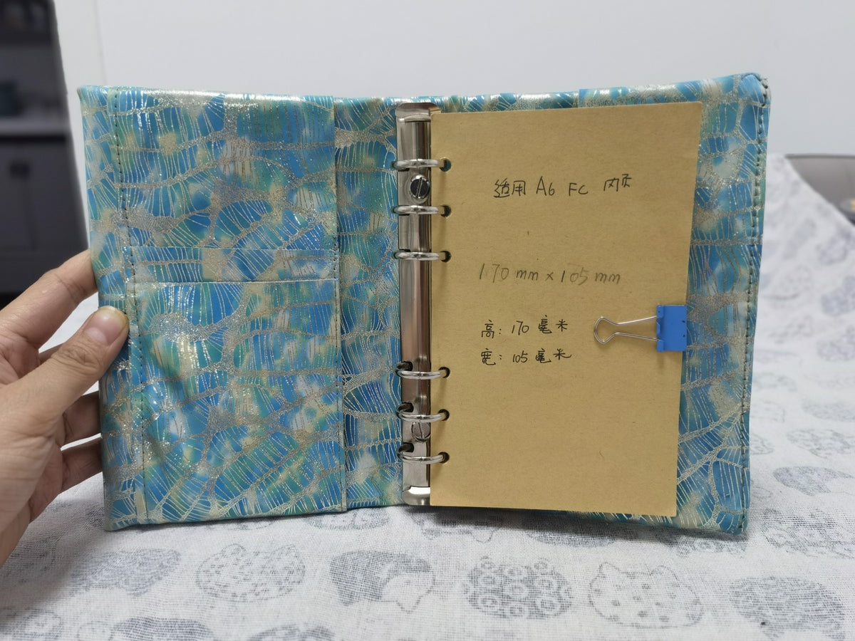 Handmade A6 FC Leather Ring Binder Notebook