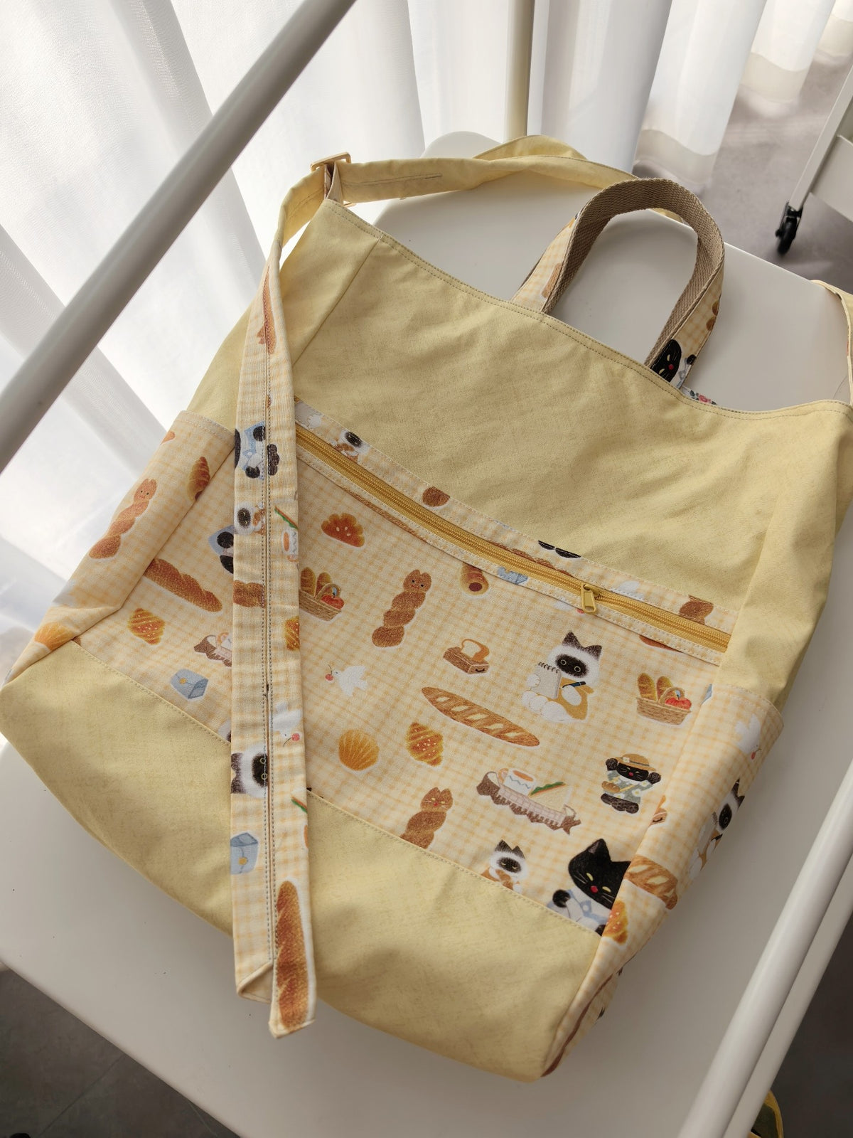 Bread Cat Canvas Tote Bag