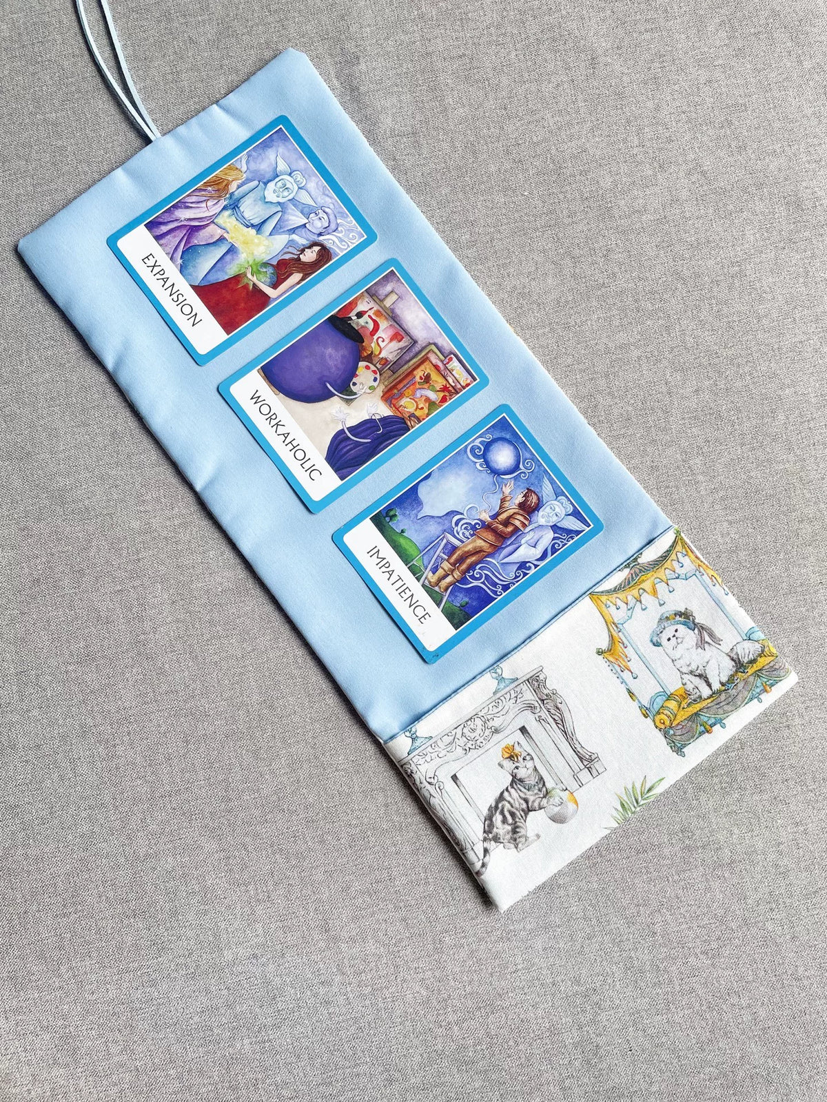 Cotton Tarot Card Roll Drawstring Pouch