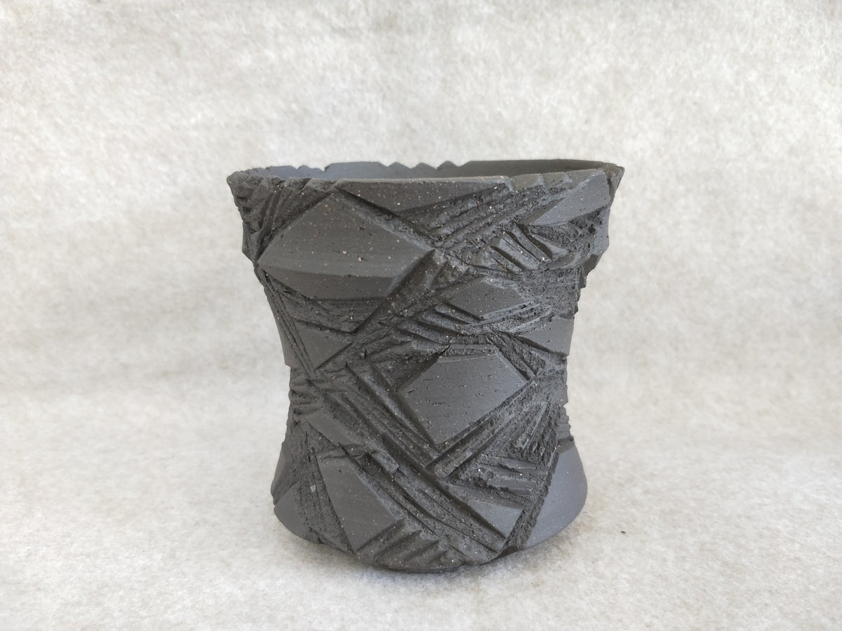 Charcoal Geometric Ceramic Planter