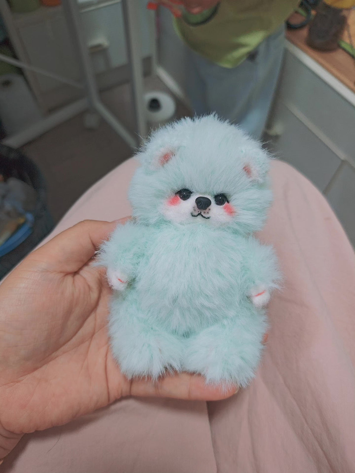 Ours en peluche miniature bleu clair