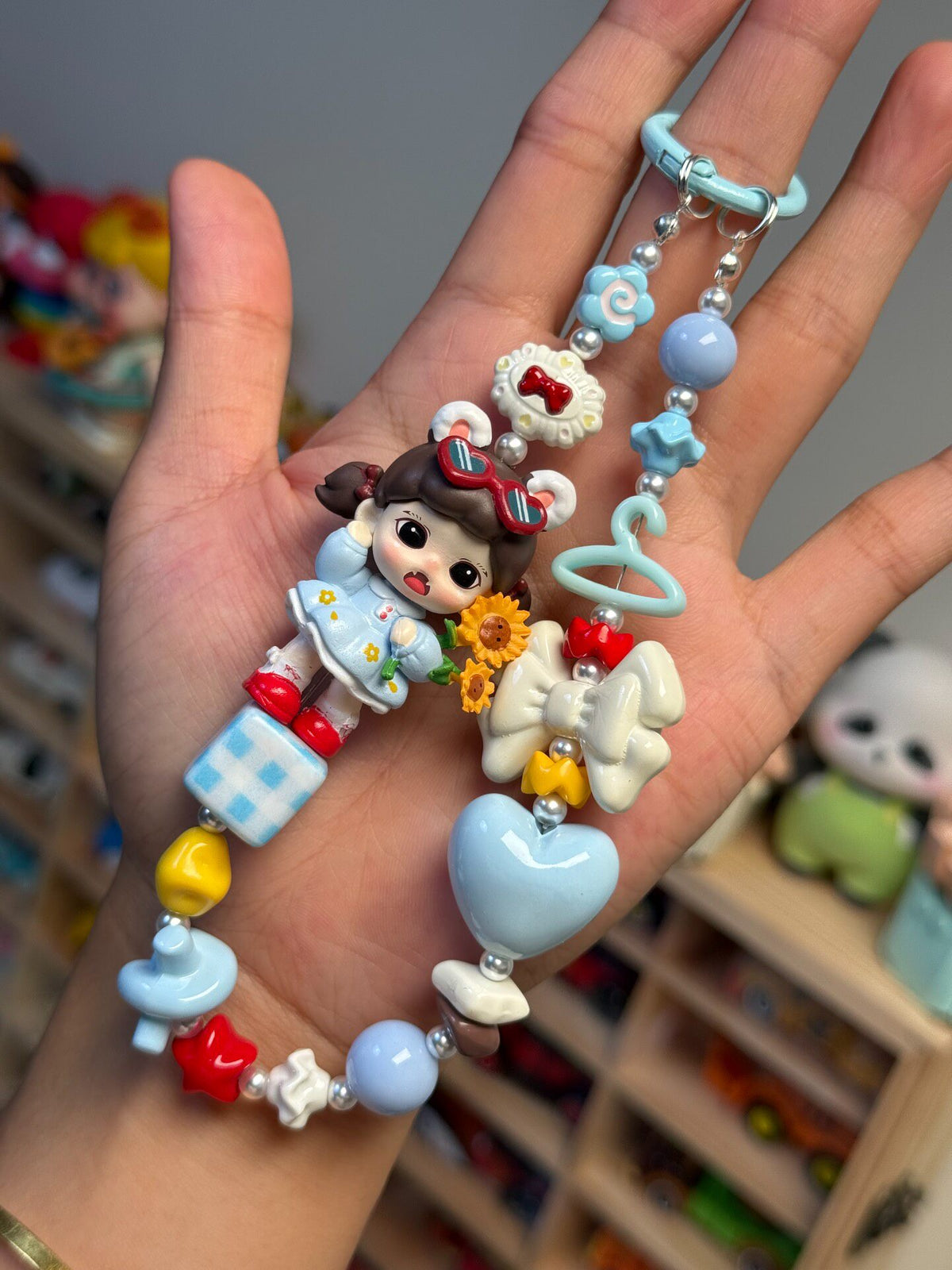 Handcrafted Beaded Phone Strap Bag Charm Keychain