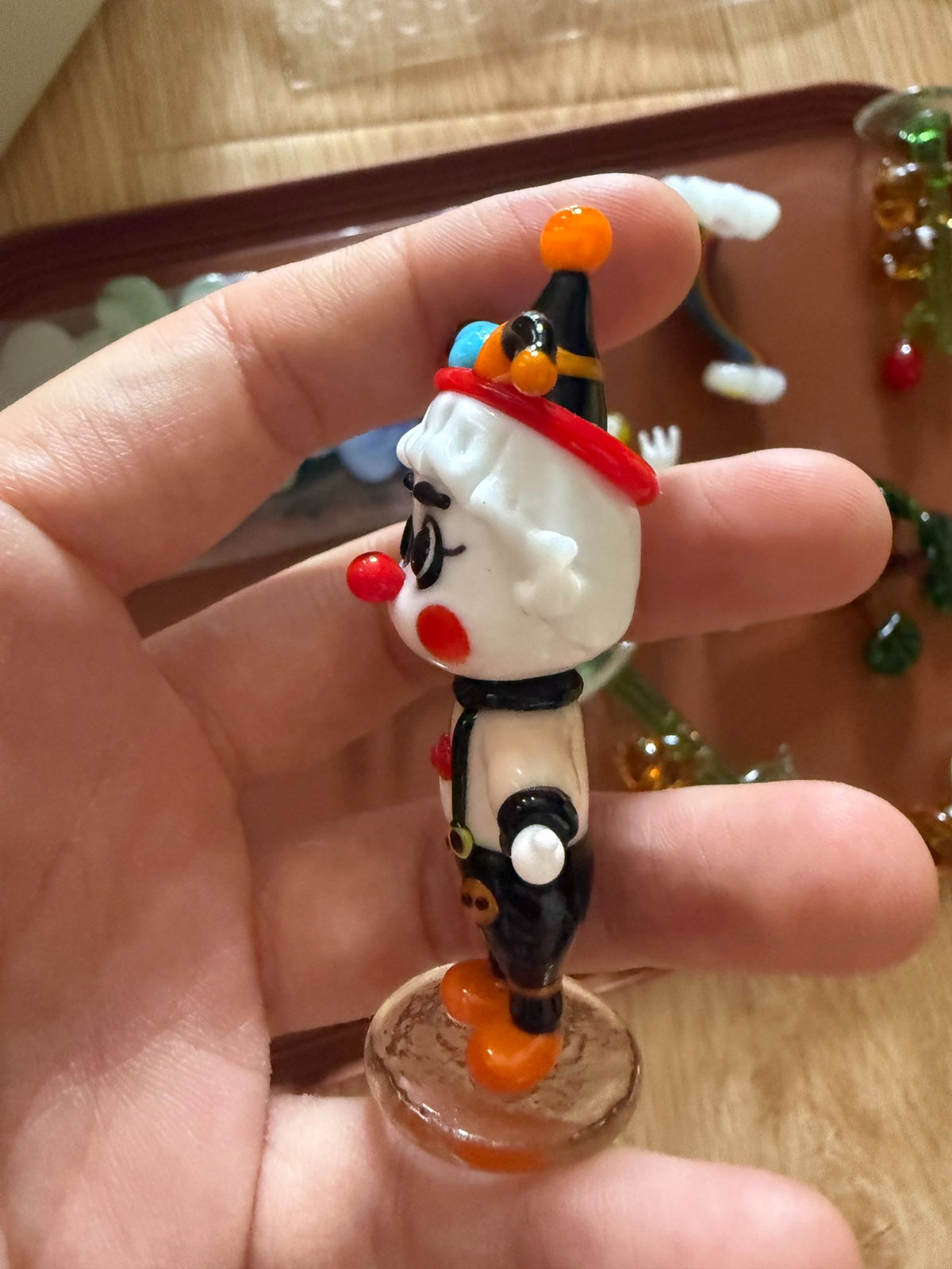 Handgefertigte Glas-Clown-Figur 7cm