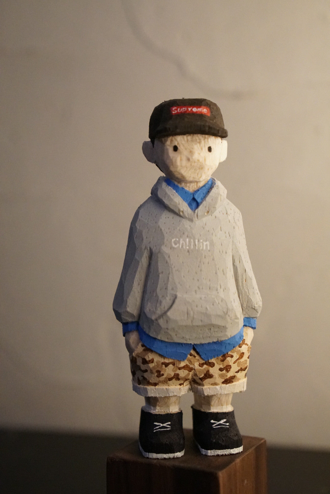 Hand Carved Wood Figure Sculpture 10cm