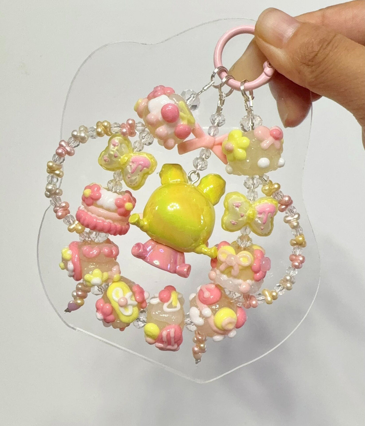Phone Charm with Pastel Dessert Beads