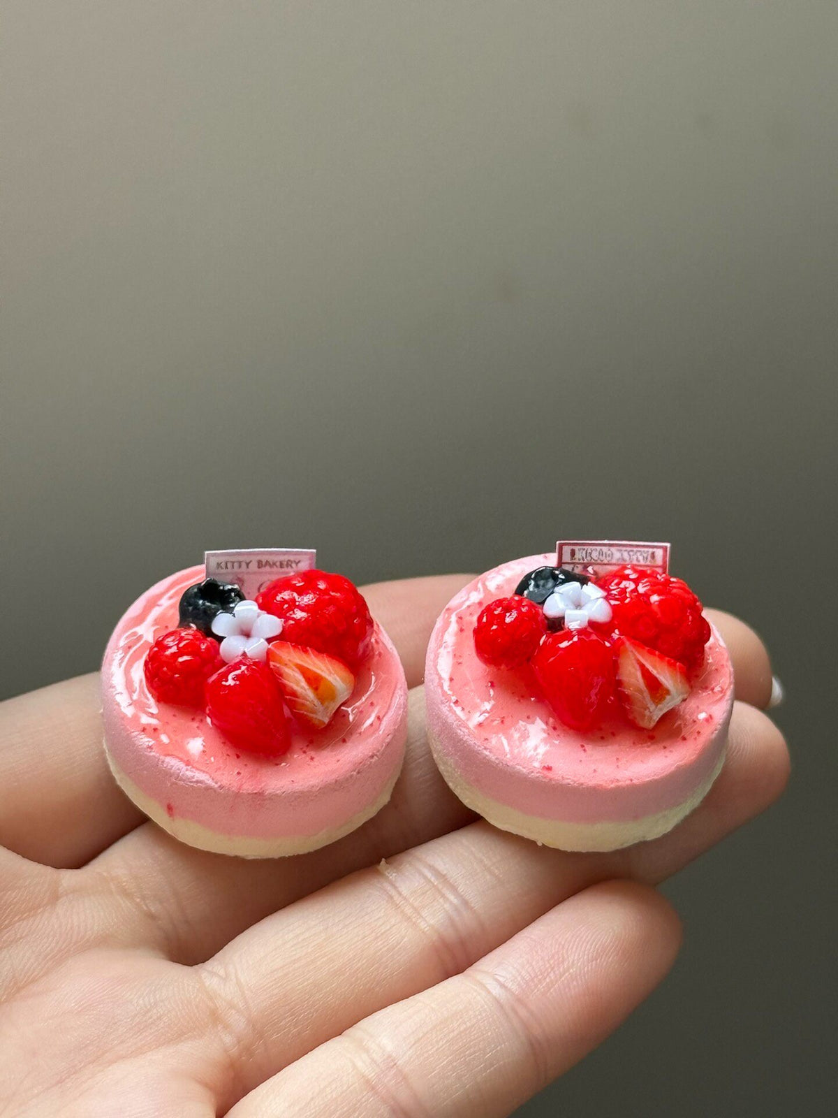 Miniature Fruit Tart Replicas Polymer Clay
