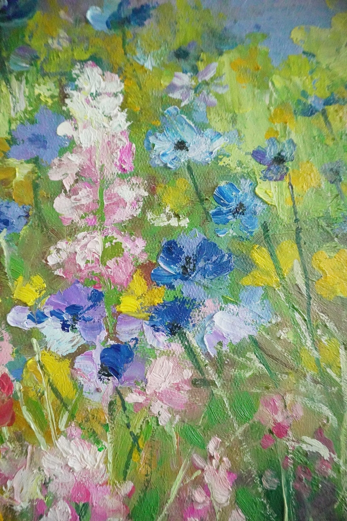 Original Hand Painted Oil Painting Flower Stream 50x60