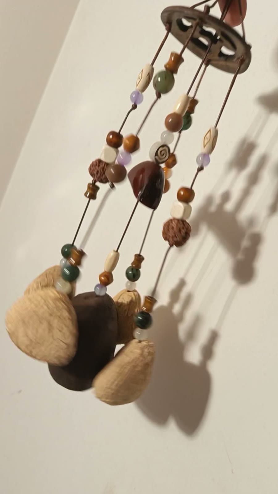 Handcrafted Shell Wind Chime with Natural Beads