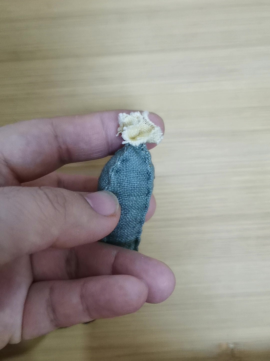 手縫い布製 ナスとヘチマのキーホルダー