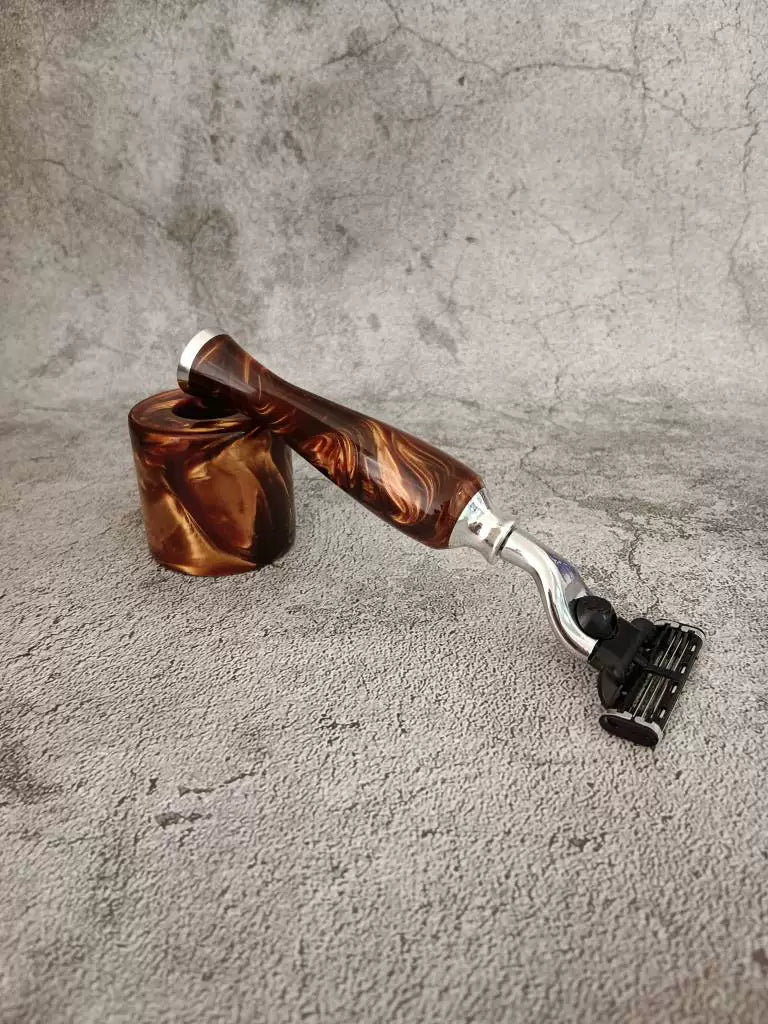 Manual Razor with Marbled Resin Handle