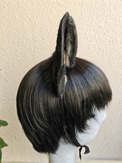 Handmade Large German Shepherd Ears - Light Yellow and Black with Pink Inner Ear