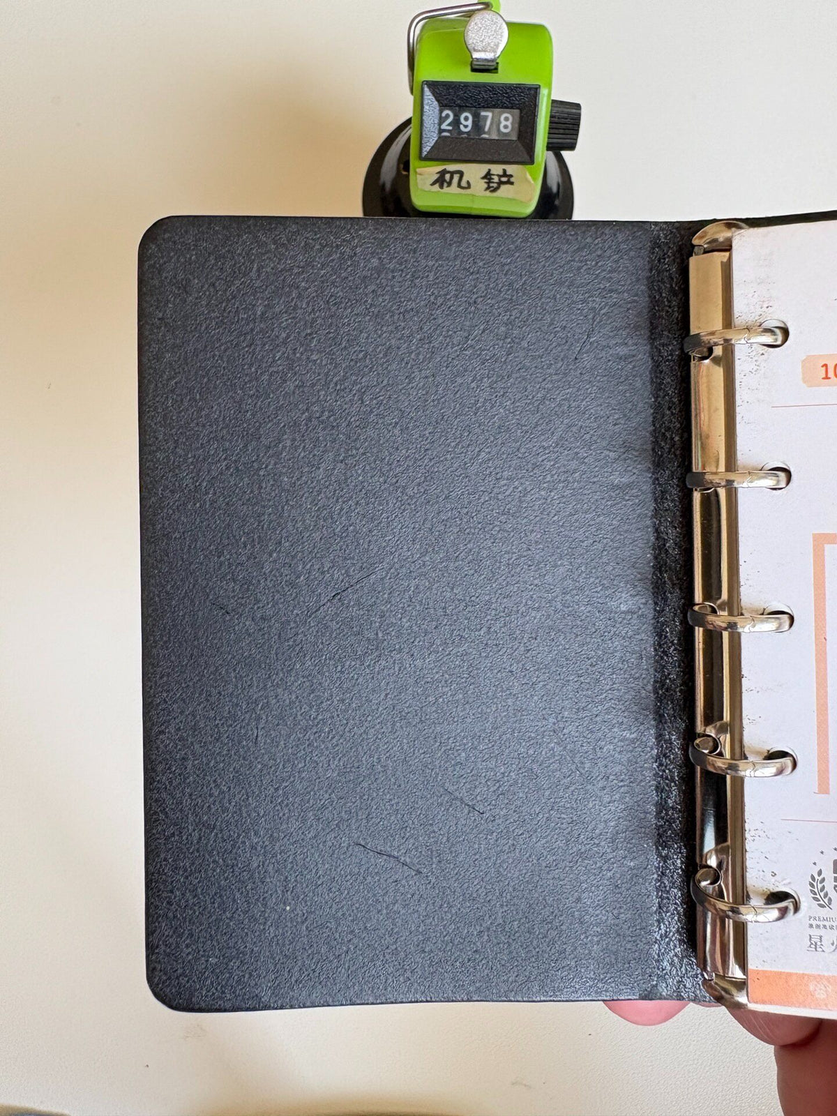 M5 Leather Ring Binder Six Ring Black