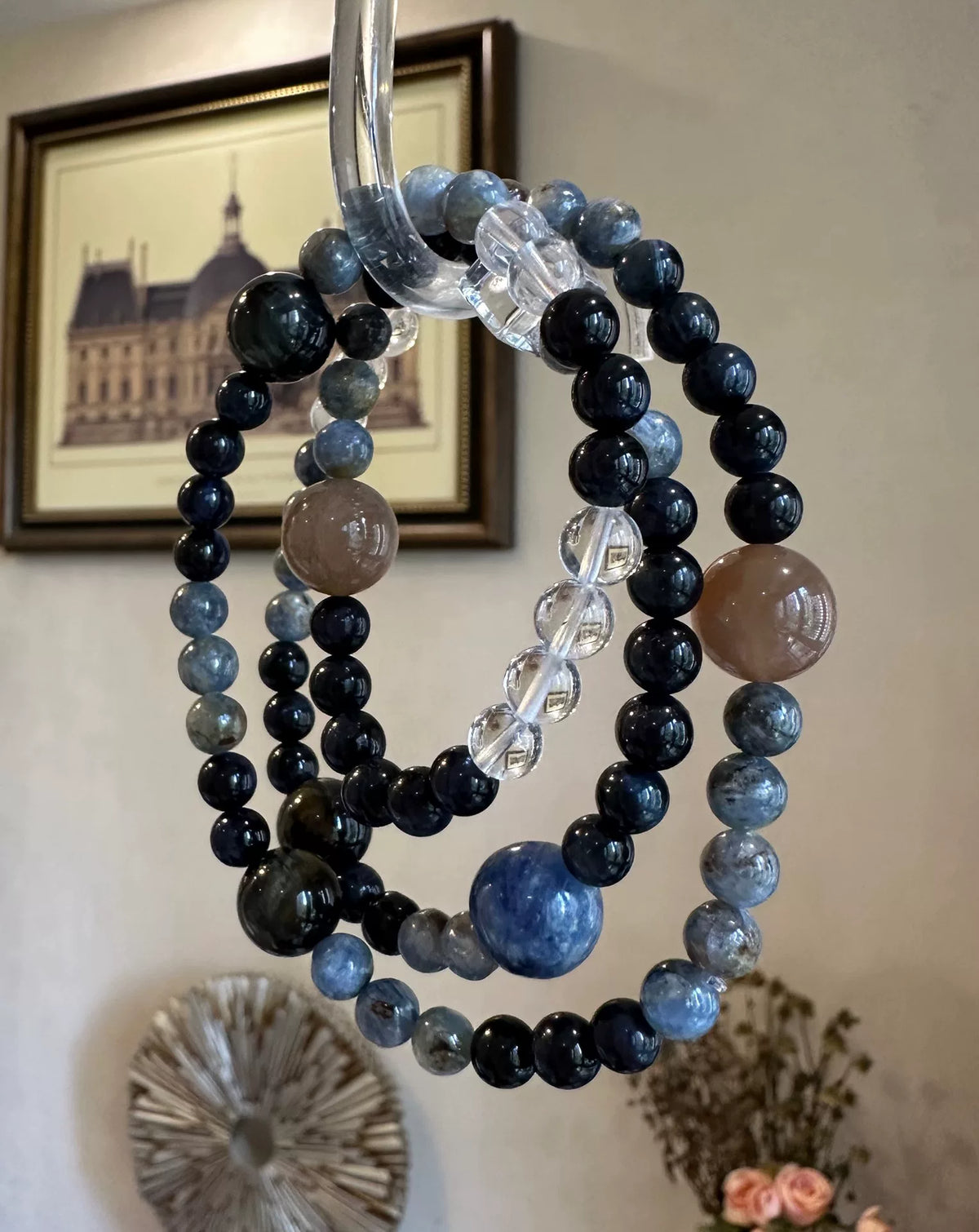 Kyanite Blue Tiger Eye Three Strand Bracelet