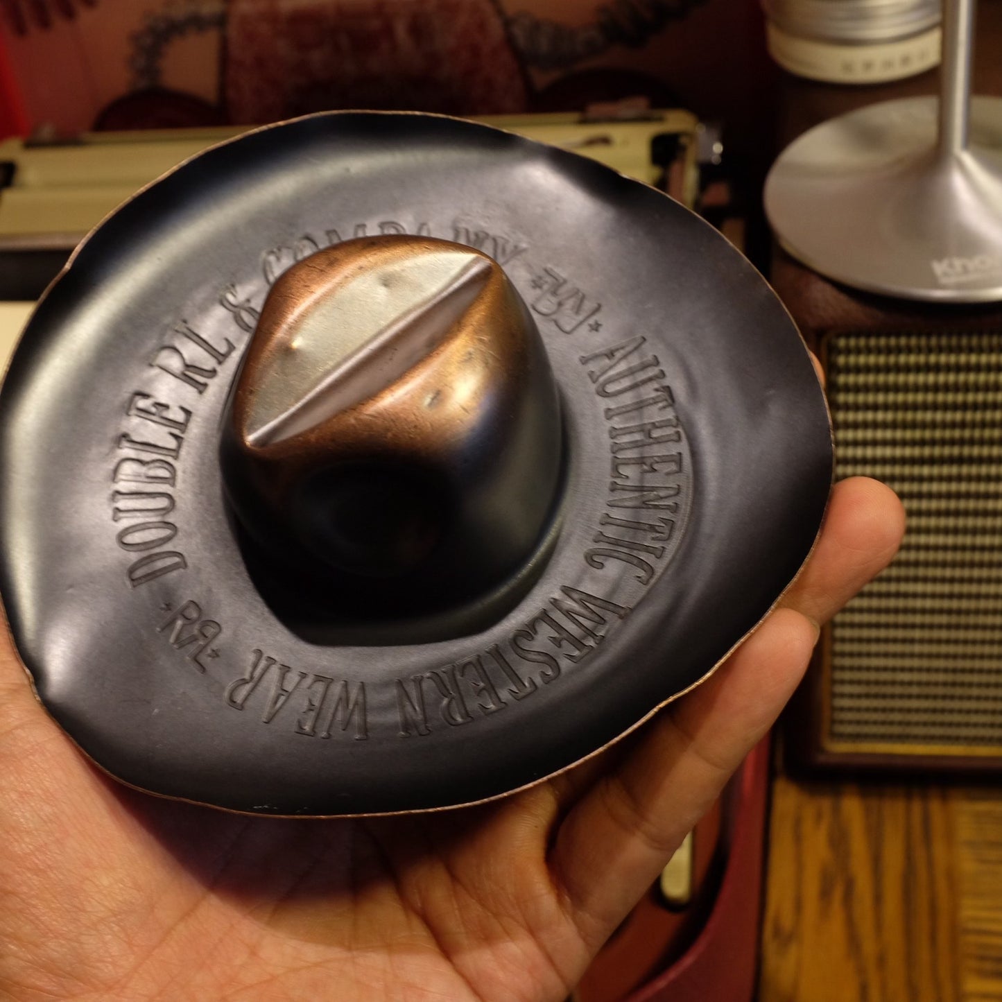 Purple Copper Miniature Cowboy Hat with Two-Tone Finish