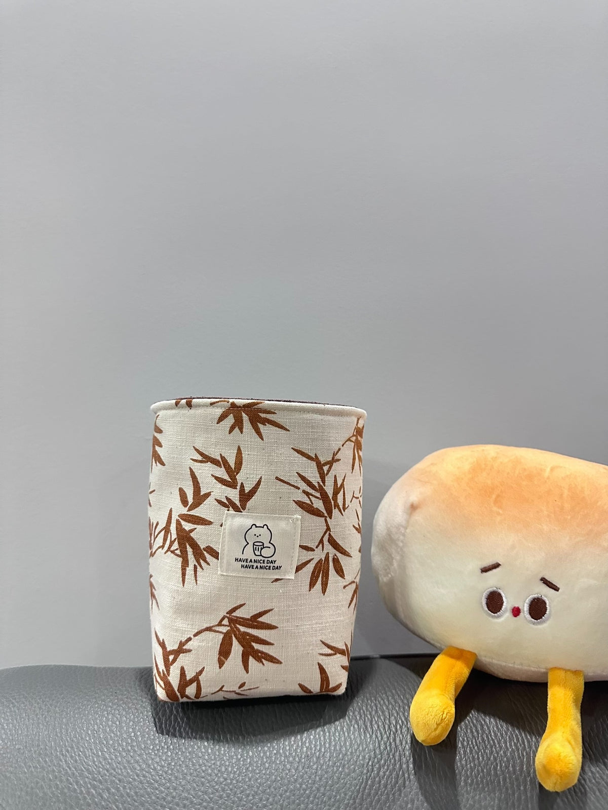 Handcrafted Fabric Pen Holder with Bamboo Print