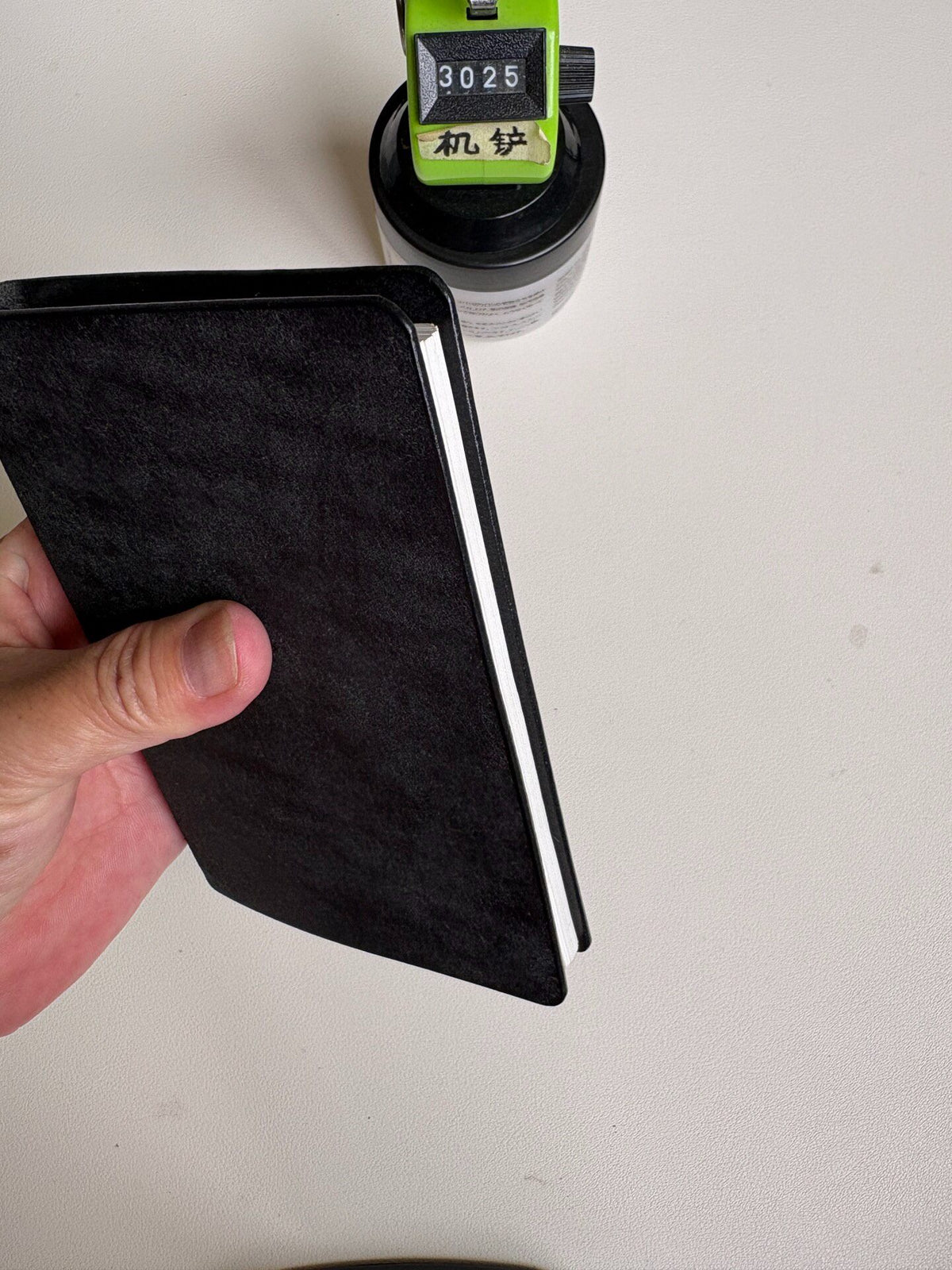 A7 Six Ring Binder Cover Black Leather