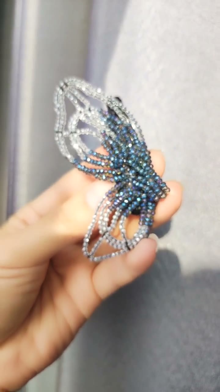 Beaded Butterfly Wing Hair Clip 5 cm