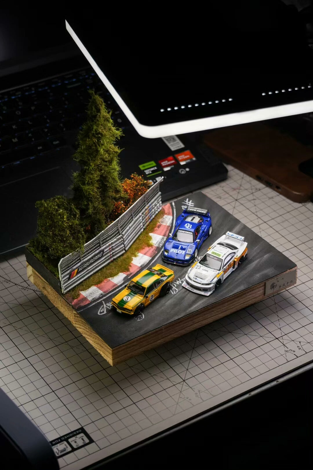 Nürburgring Track Diorama Base 20cm Wooden