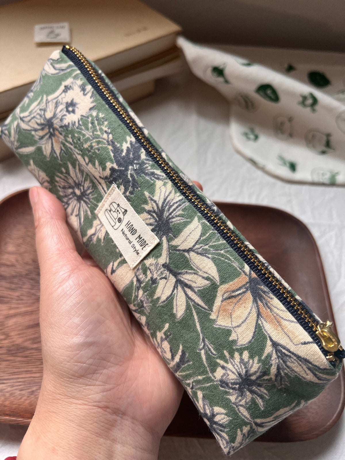 Botanical Print Fabric Pencil Case