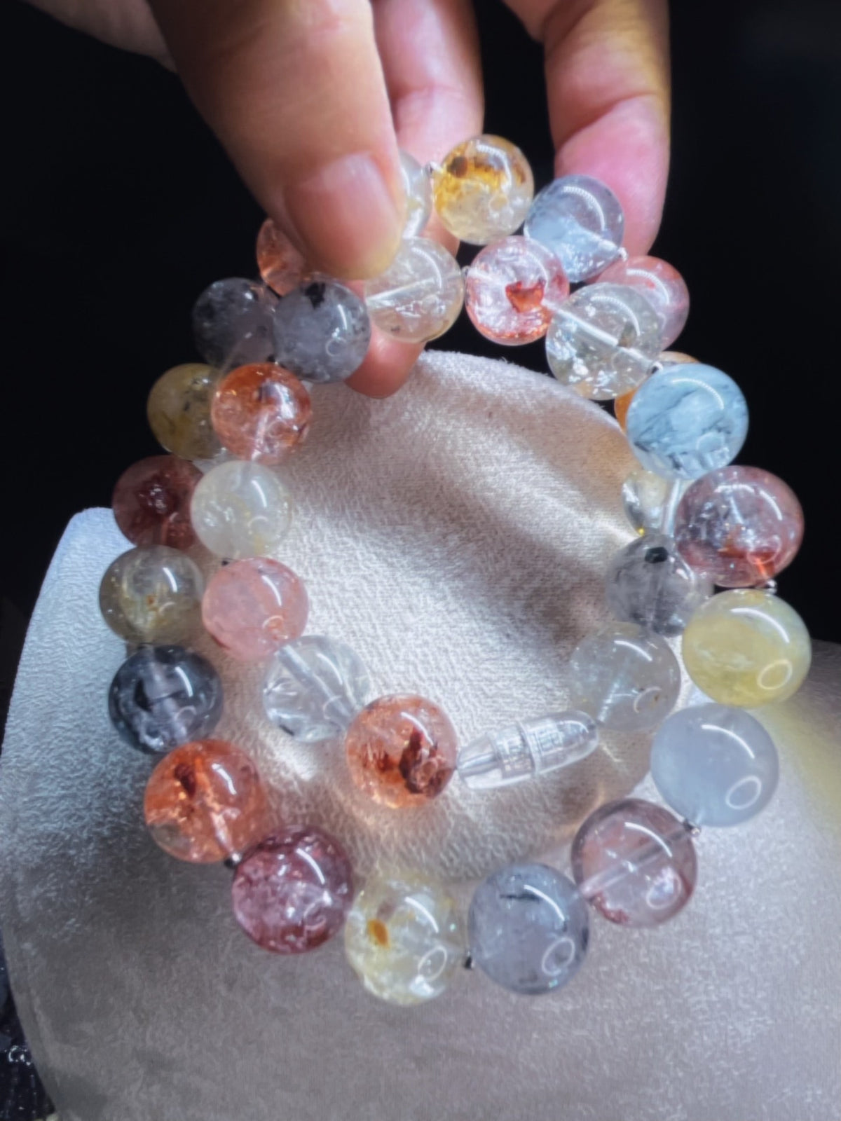 Crystal Beaded Necklace Natural Multicolor