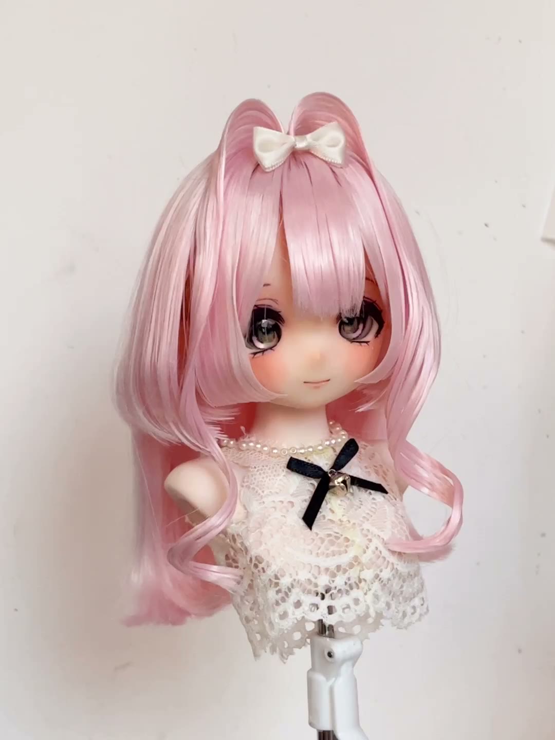 Pastel Pink Gradient Doll Wig with Waves