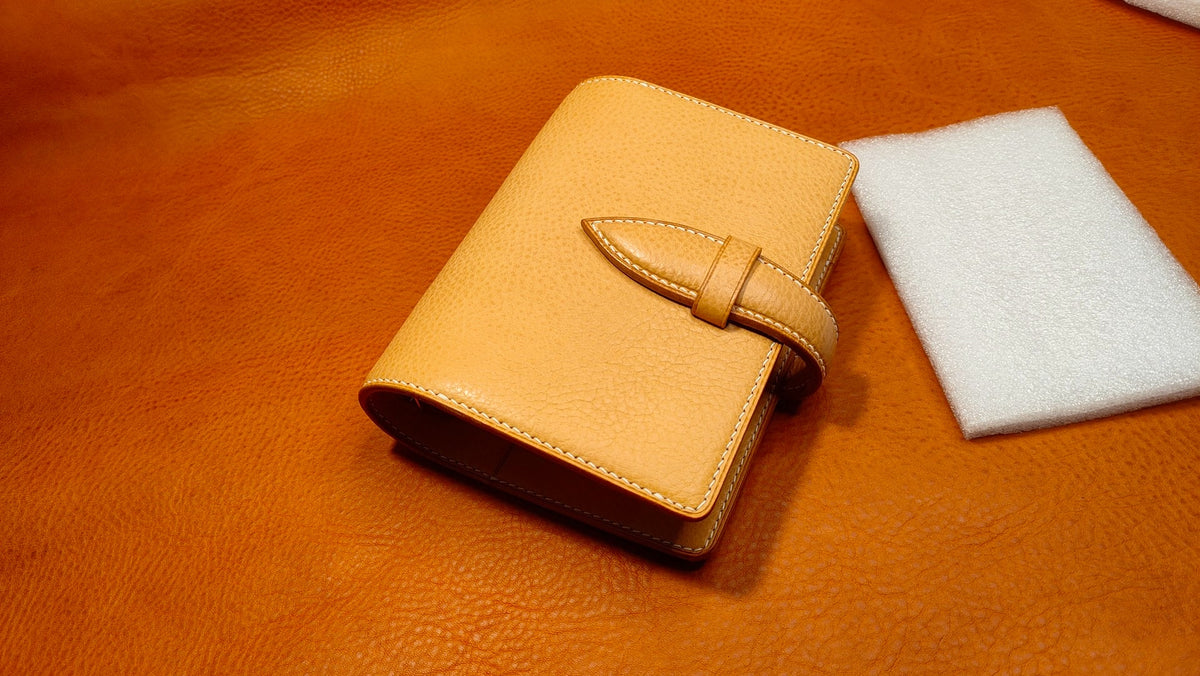 A7 Leather Ring Planner with Contrast Stitching
