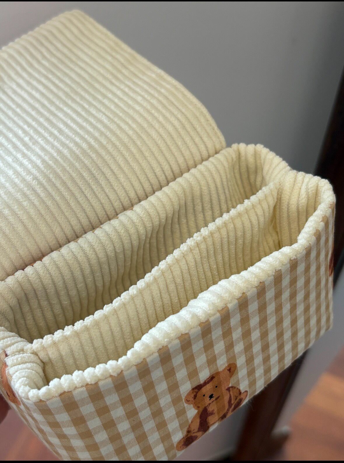 Gingham Bear Camera Storage Case