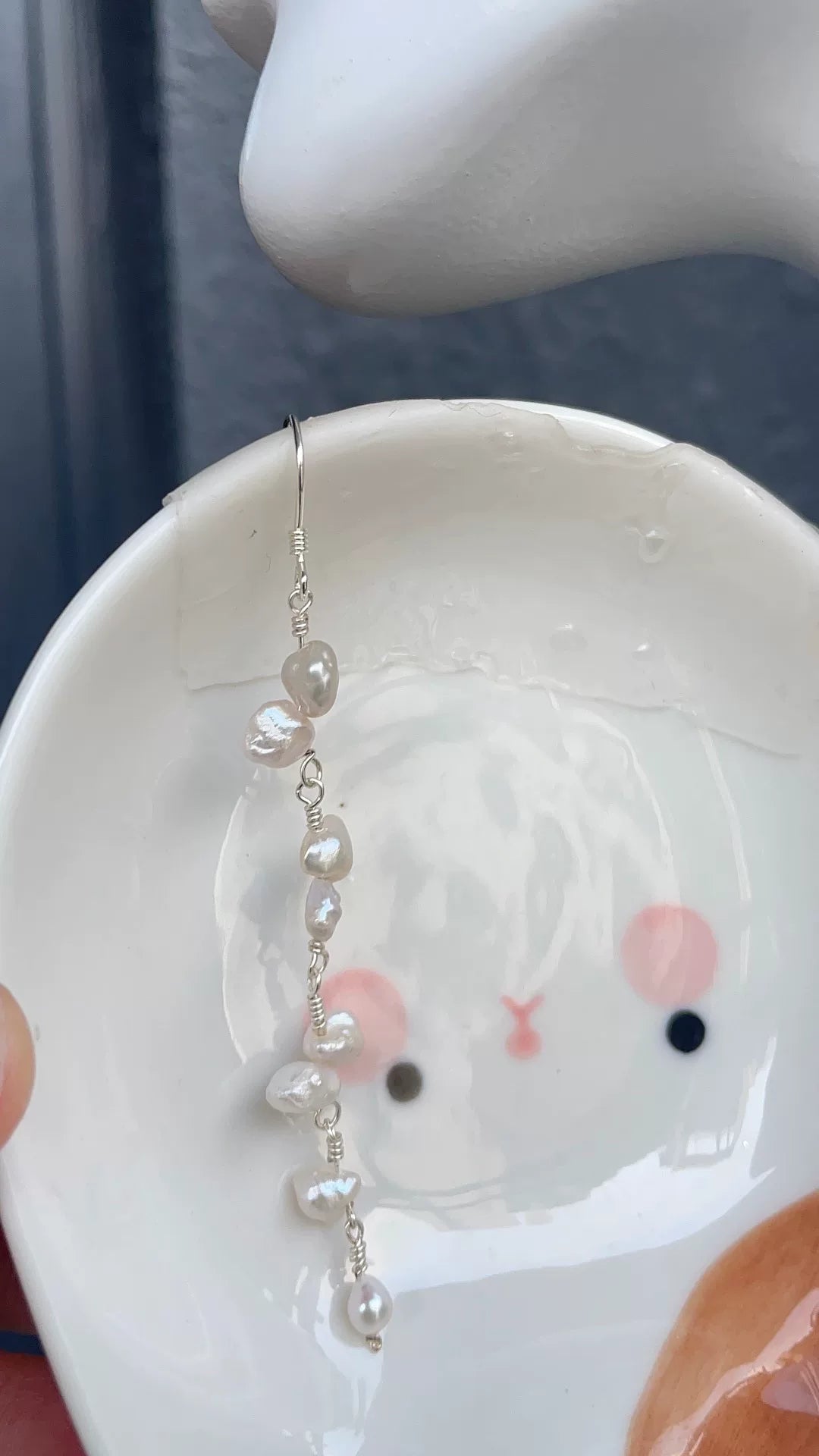 Pendientes de perlas de agua dulce barrocas hechos a mano