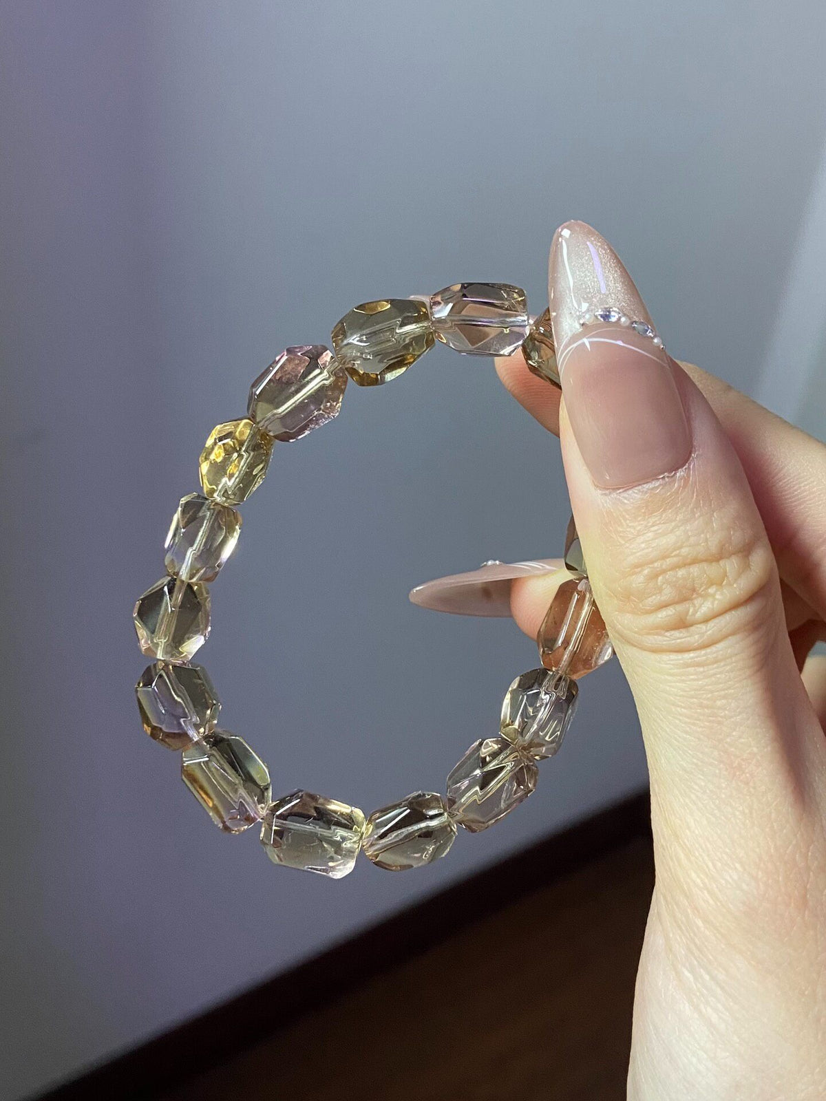 Natural Ametrine Beaded Bracelet 8.5mm